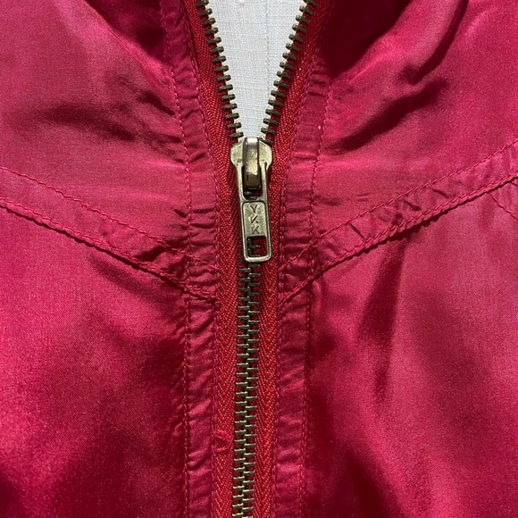 Vintage Lightweight Red Silk Bomber Jacket Size PP - Picture 3 of 9